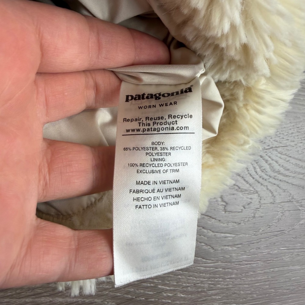 Patagonia Womens Los Gatos Fleece Full Zip Jacket Cream White Large - Picture 5 of 9